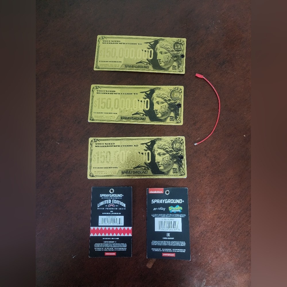 Sprayground Gold Money Tags
